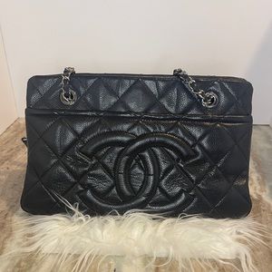 CHANEL Caviar Timeless CC Soft Tote Black